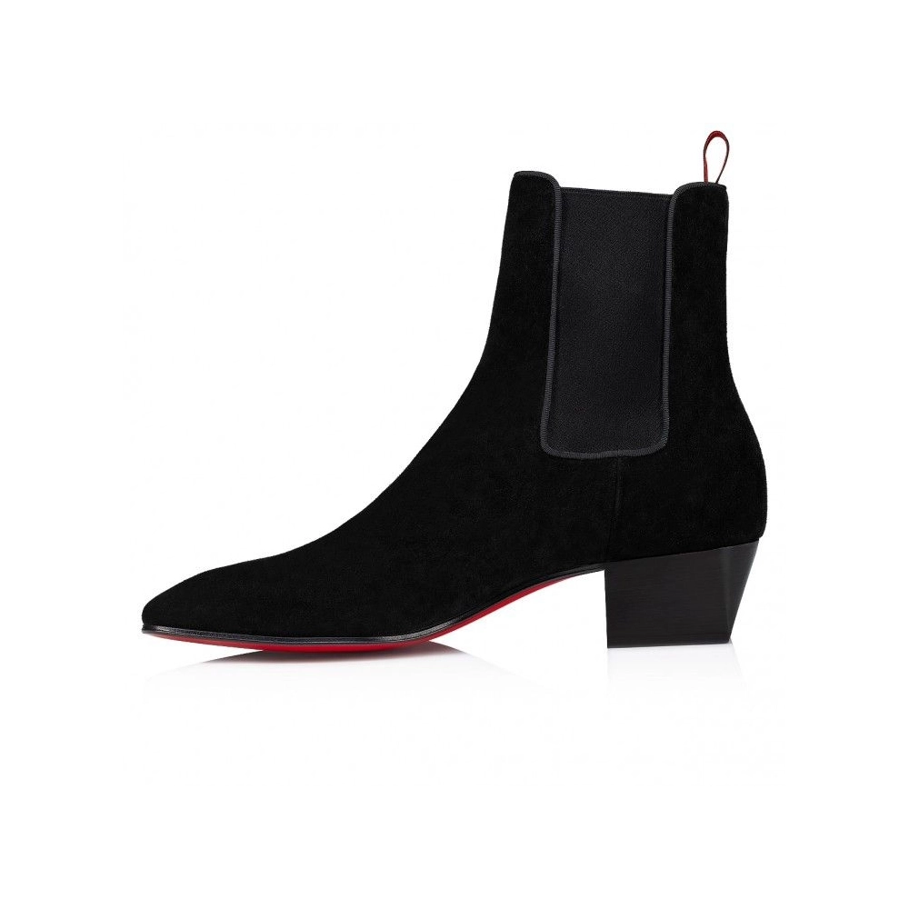 Discount Christian Louboutin Rosalio Chelsea 40 Mm Boots Calf Leather Black Outlet, Cheap CL Shoes for Sale
