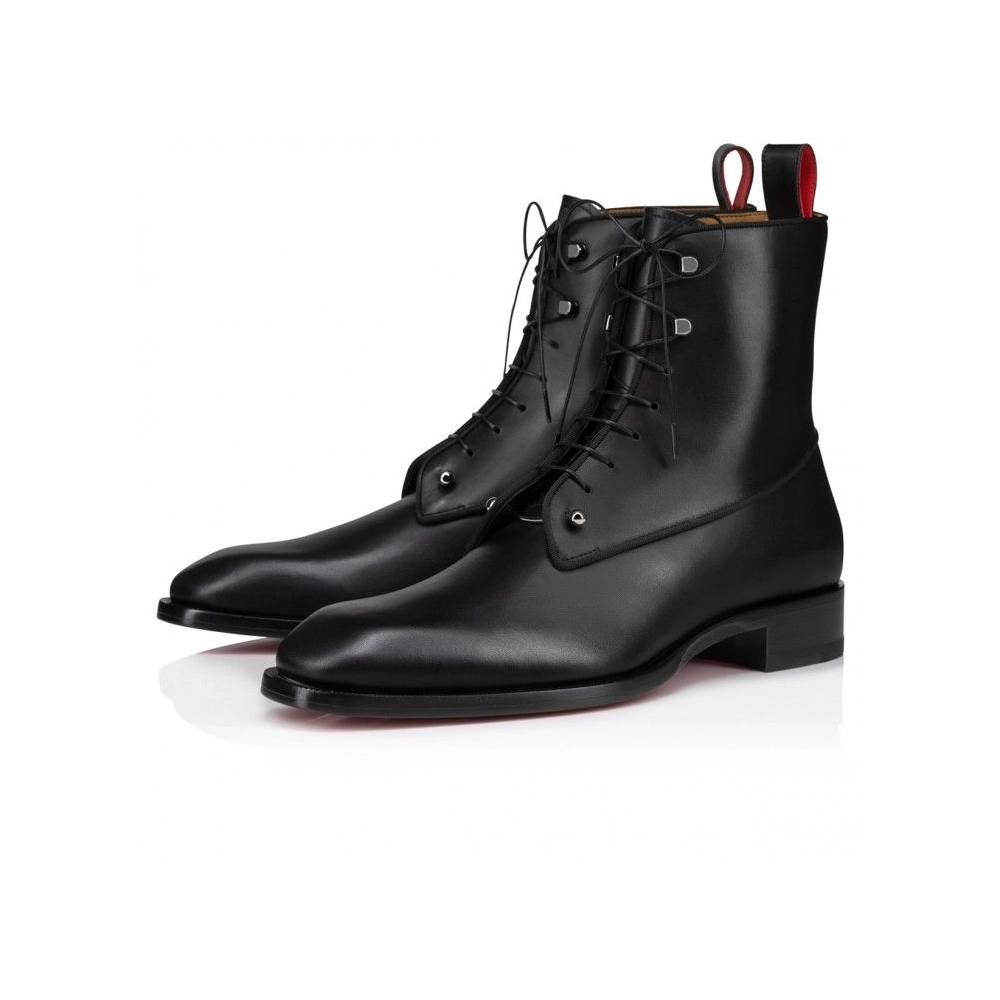 Discount Christian Louboutin Chambeliboot Boots Calf Leather Black, Cheap Christian Louboutin Shoes Outlet Online