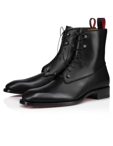 Discount Christian Louboutin Chambeliboot Boots Calf Leather Black, Cheap Christian Louboutin Shoes Outlet Online