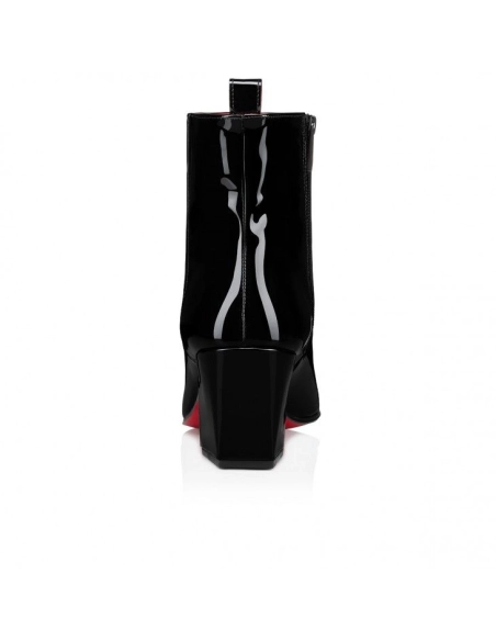 Replica Christian Louboutin Rosalio St 70 Mm Boots Patent Calf Leather Black, Fake Christian Louboutin Shoes