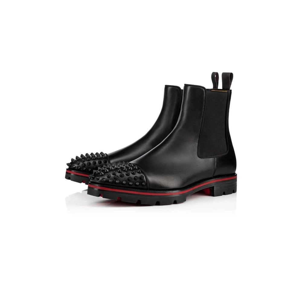 cheap Christian Louboutin Boot Melon Spikes Black black Mat Calf sale