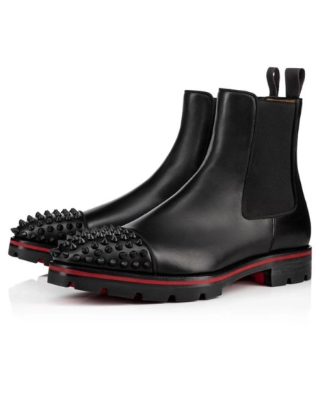 cheap Christian Louboutin Boot Melon Spikes Black black Mat Calf sale