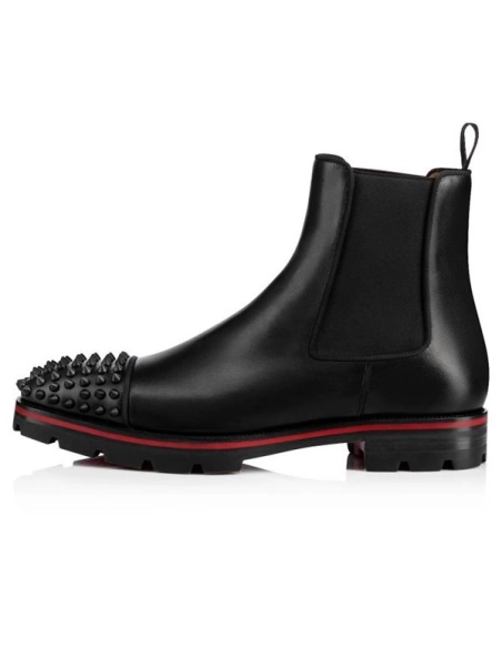 cheap Christian Louboutin Boot Melon Spikes Black black Mat Calf sale