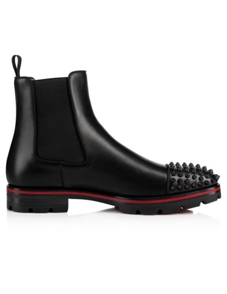 cheap Christian Louboutin Boot Melon Spikes Black black Mat Calf sale