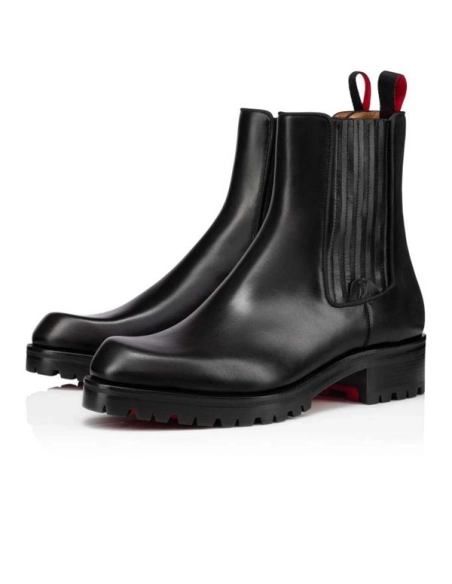 cheap Christian Louboutin Boot Motok Flat Black Calf sale