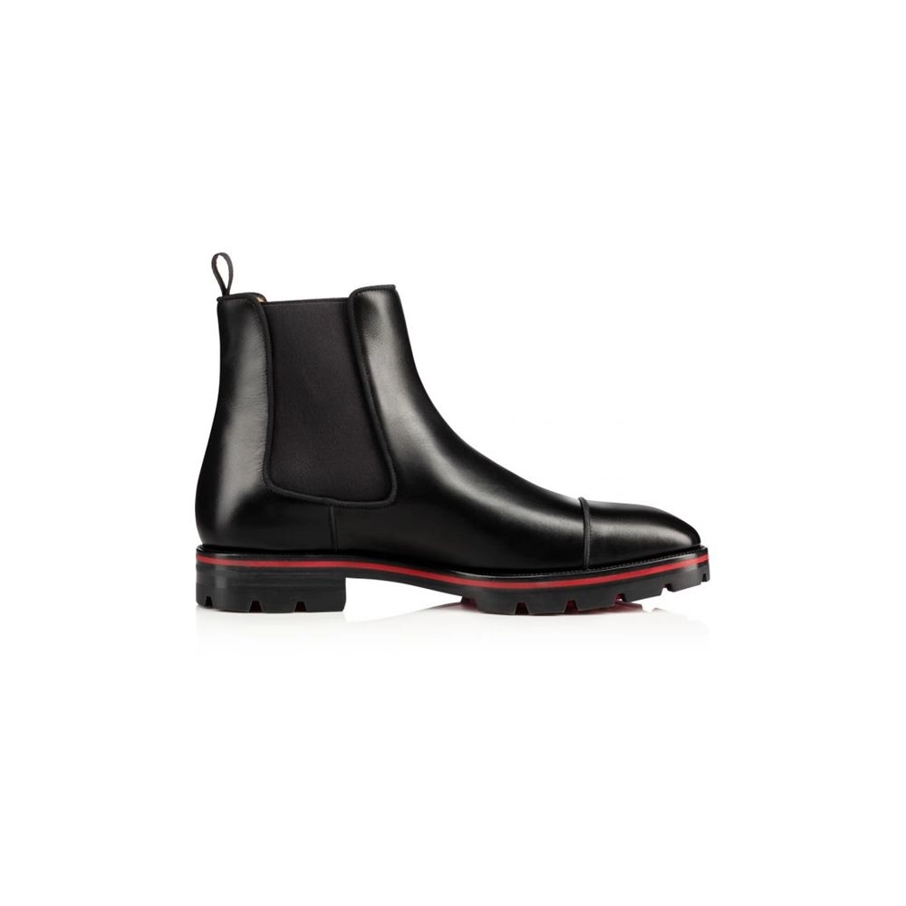 cheap Christian Louboutin Boot Melon Flat Black Calf sale
