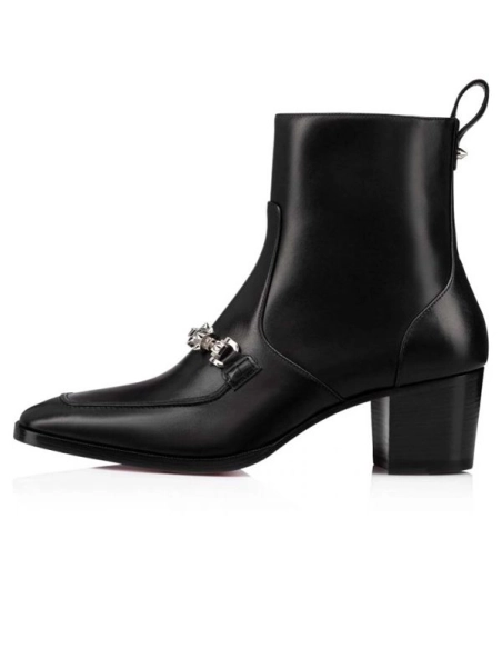 cheap Christian Louboutin Boot Mayerswing Black silver Calf sale