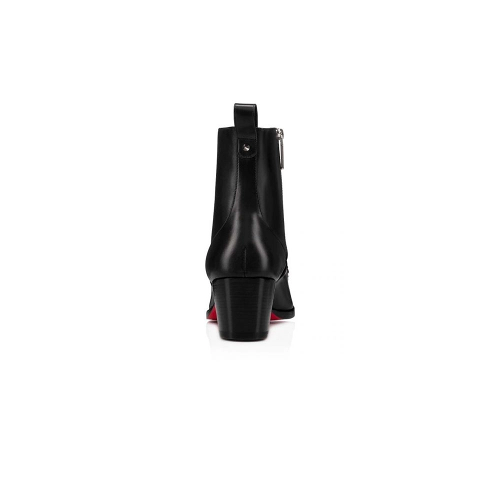 cheap Christian Louboutin Boot Mayerswing Black silver Calf sale