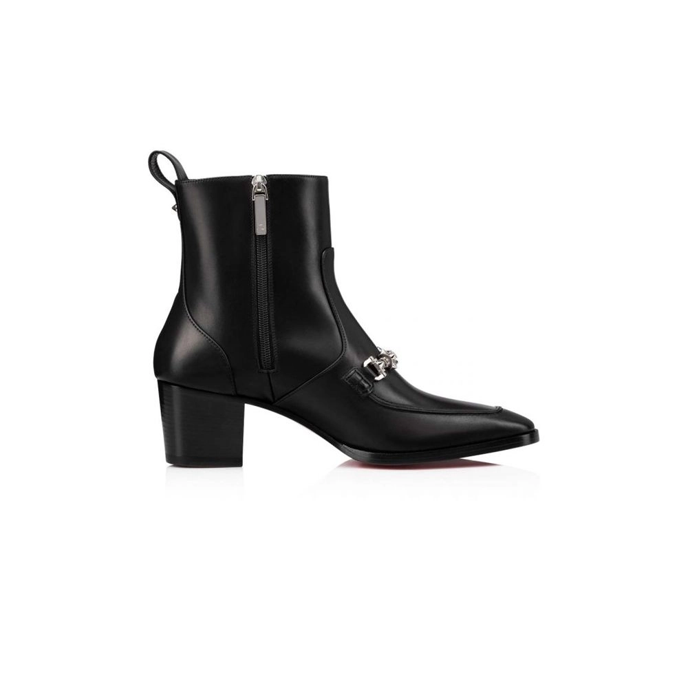 cheap Christian Louboutin Boot Mayerswing Black silver Calf sale
