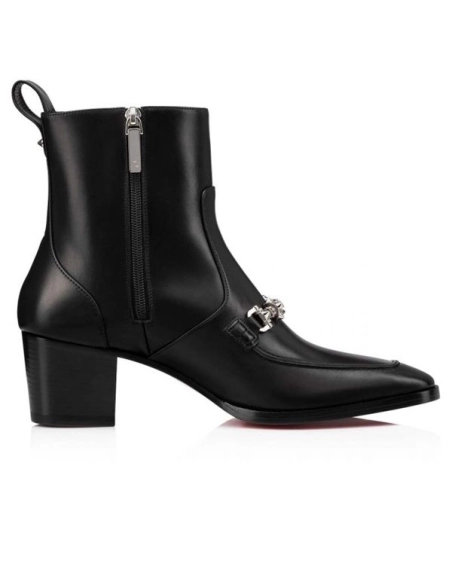cheap Christian Louboutin Boot Mayerswing Black silver Calf sale