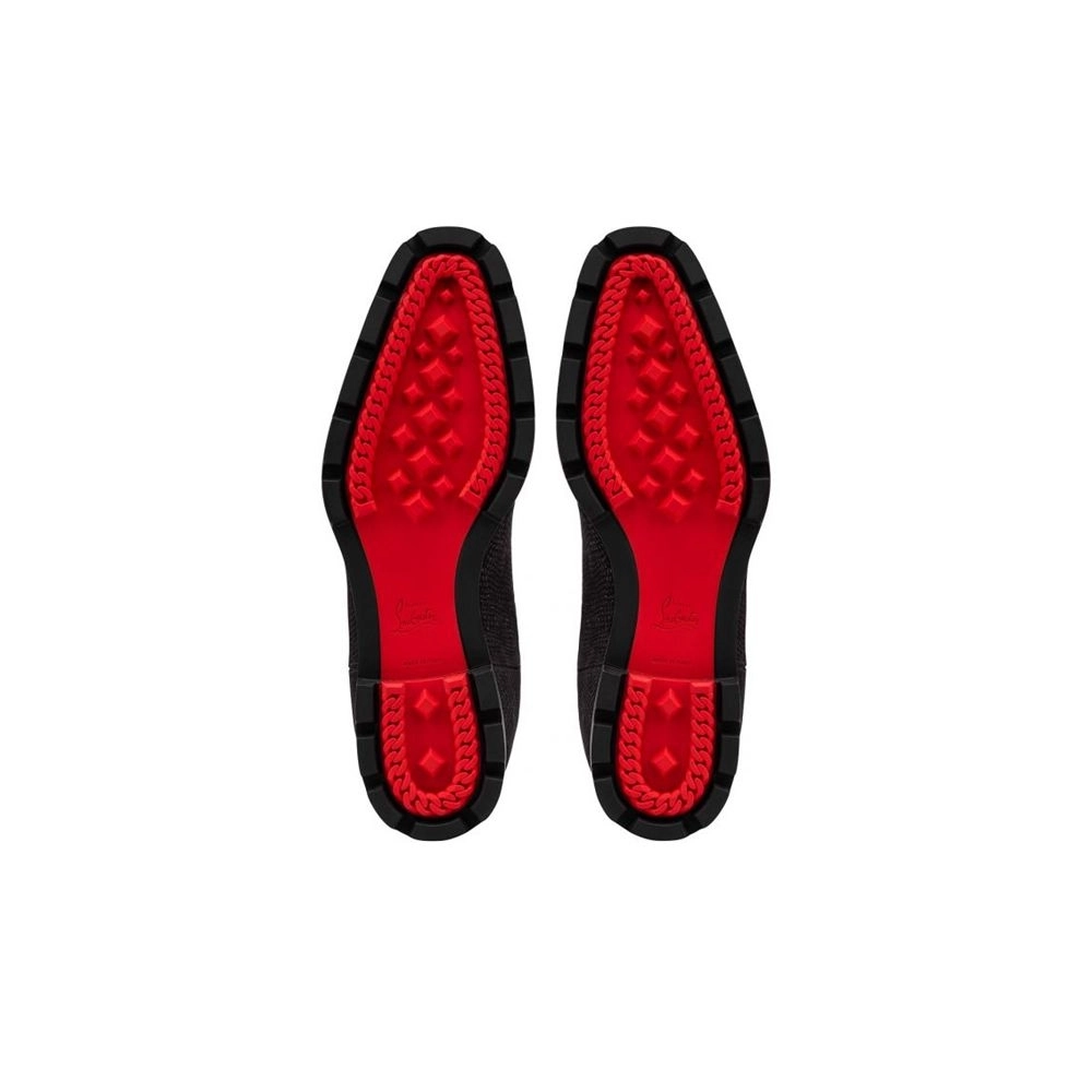cheap Christian Louboutin Boot Melon Strass Black jet Suede sale
