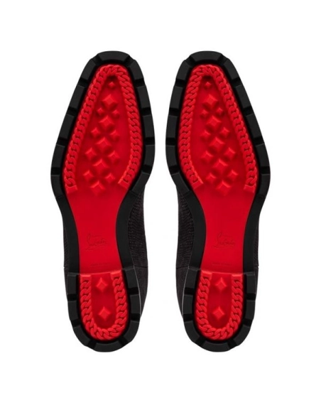 cheap Christian Louboutin Boot Melon Strass Black jet Suede sale