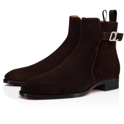 cheap Christian Louboutin Boot Validobi Dark Brown Crosta sale