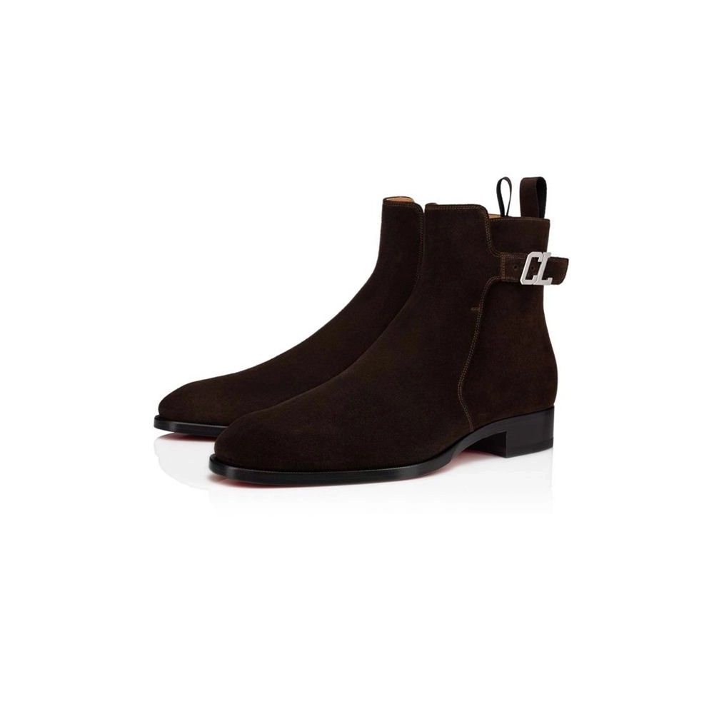 cheap Christian Louboutin Boot Validobi Dark Brown Crosta sale