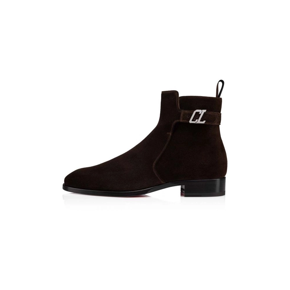 cheap Christian Louboutin Boot Validobi Dark Brown Crosta sale