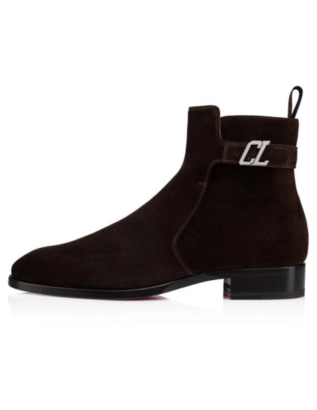 cheap Christian Louboutin Boot Validobi Dark Brown Crosta sale