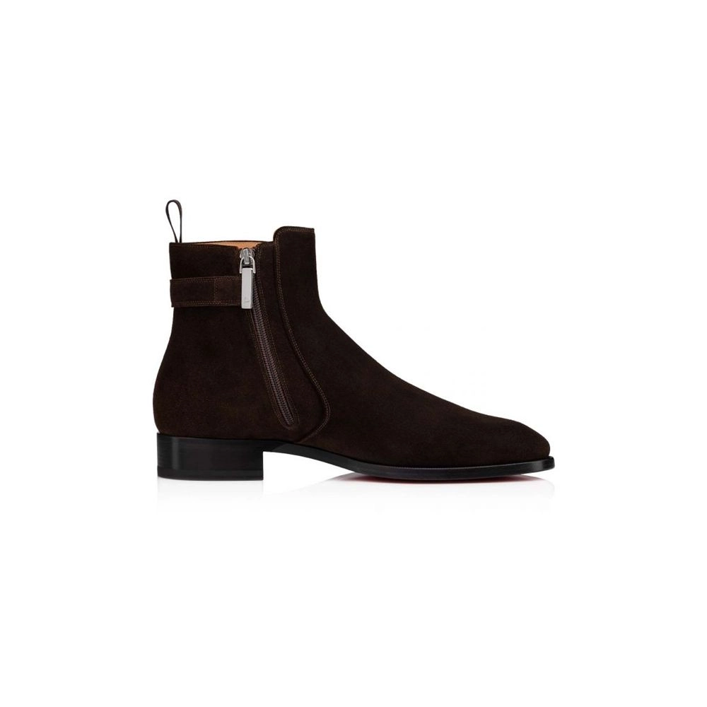 cheap Christian Louboutin Boot Validobi Dark Brown Crosta sale