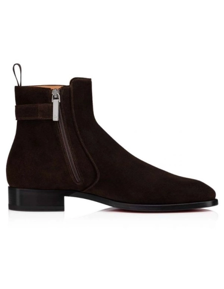 cheap Christian Louboutin Boot Validobi Dark Brown Crosta sale
