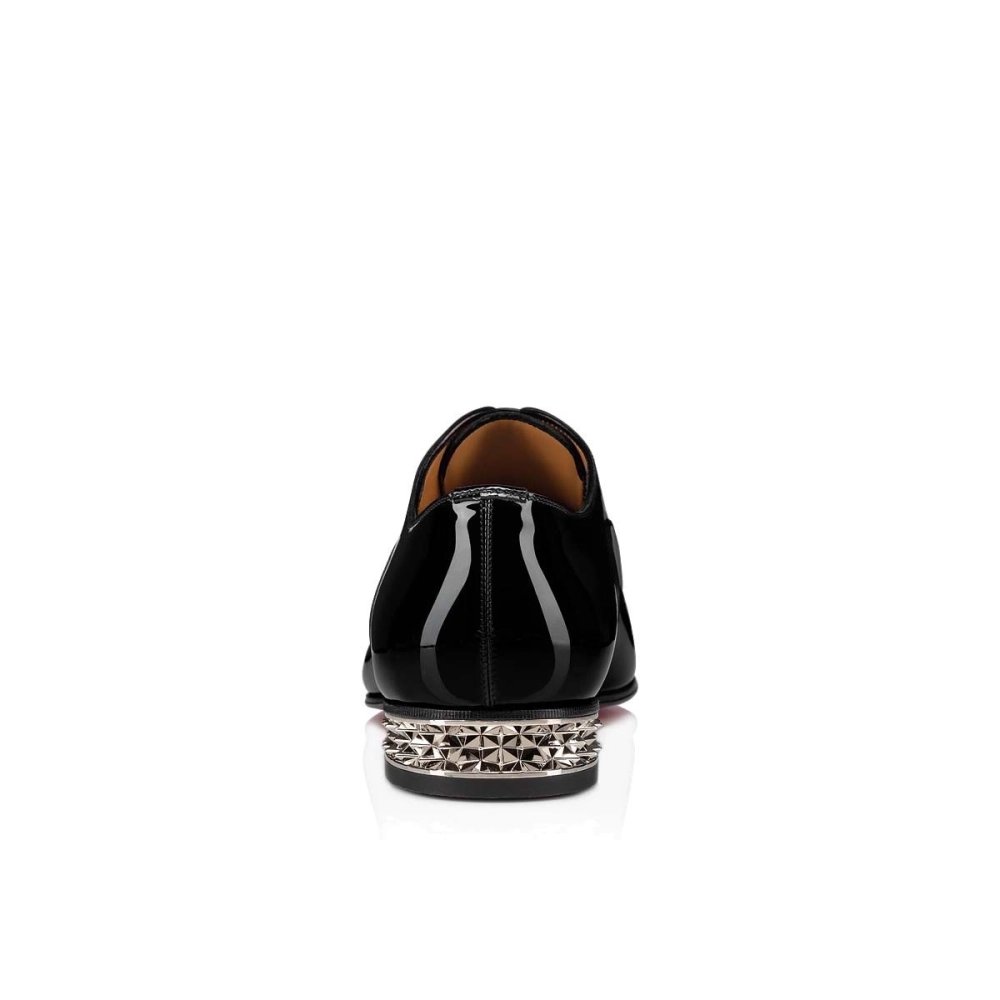 Discount Christian Louboutin Greggyrocks Oxfords Shoes Patent Leather Black Outlet Online