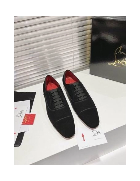 Replica Christian Louboutin Greggyrocks Oxfords Shoes Velvet Black