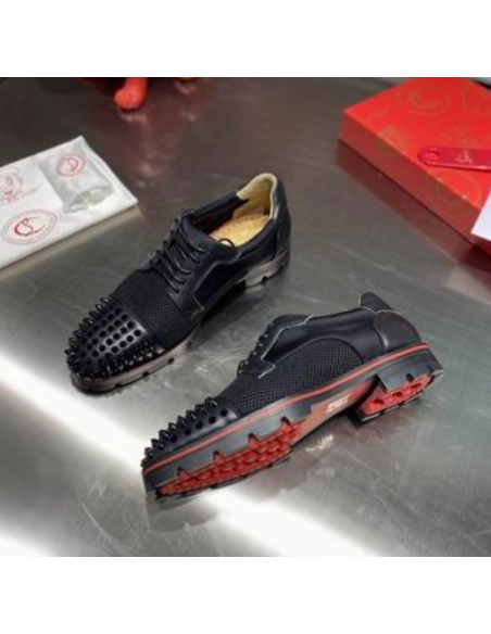 Replica Christian Louboutin Charlie Me Oxfords Calf Leather Black, Fake CL Shoes