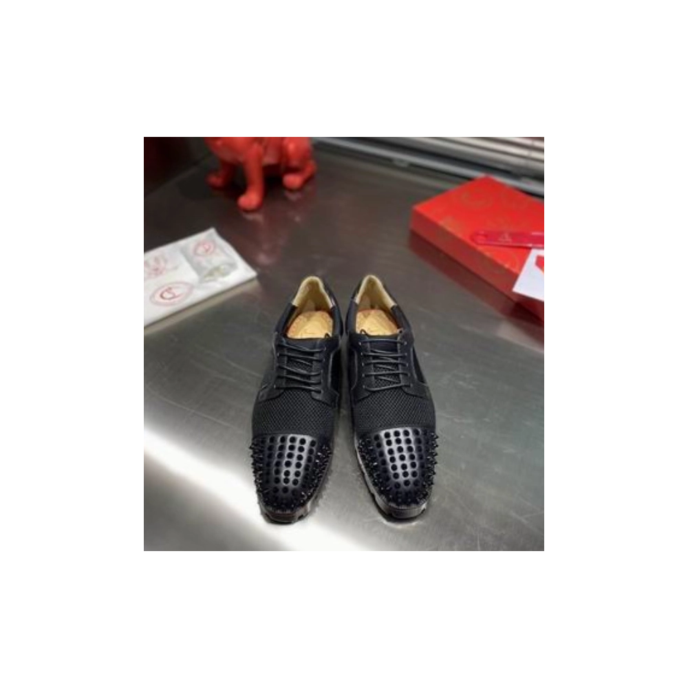 Replica Christian Louboutin Charlie Me Oxfords Calf Leather Black, Fake CL Shoes