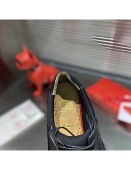 Replica Christian Louboutin Charlie Me Oxfords Calf Leather Black, Fake CL Shoes