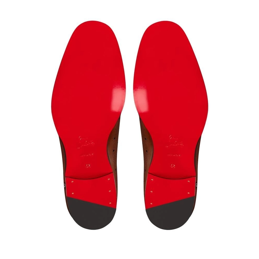 Cheap Christian Louboutin Corteobello Oxfords Patinated Calf Leather Havane Brown Sale Online