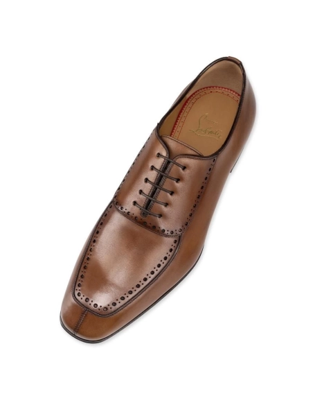 Cheap Christian Louboutin Lafitoch Oxfords Calf Leather Havane Brown for Sale