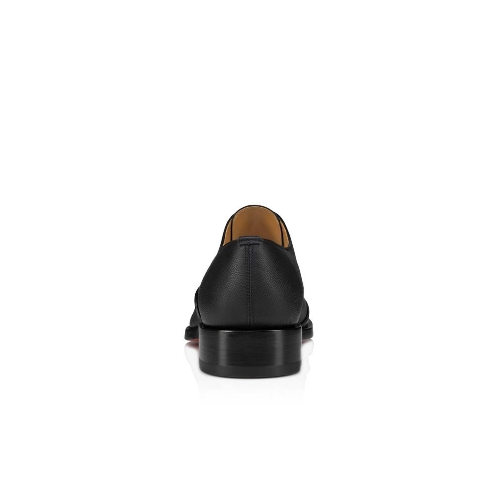 Discount Christian Louboutin Boabi Oxfords Calf Leather Petit Grain Black Outlet Sale