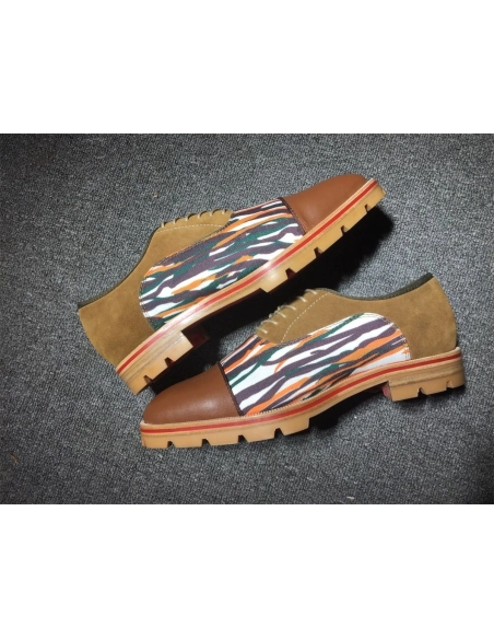 Discount Christian Louboutin Hubertus Oxford Lug-sole Suede and Leather Multicolor Outlet Online