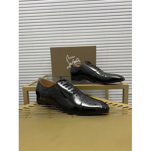 Cheap Christian Louboutin Greggo Oxford Sculpted Patent Leather Black for Sale