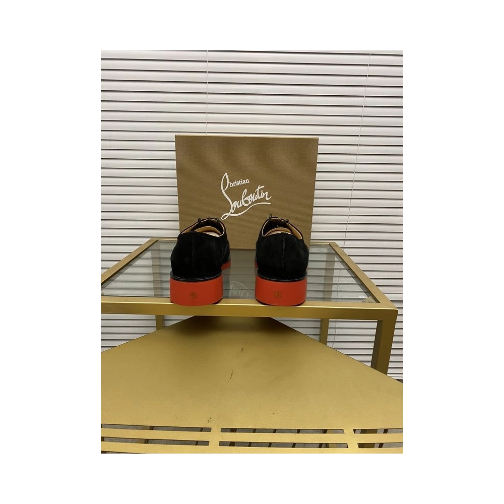 Discount Christian Louboutin Greggo RXL Oxford Calf Leather and Velvet Black Outlet Online