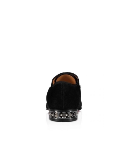 cheap Christian Louboutin Oxford Saqhara Black silver bk Gun Leather sale