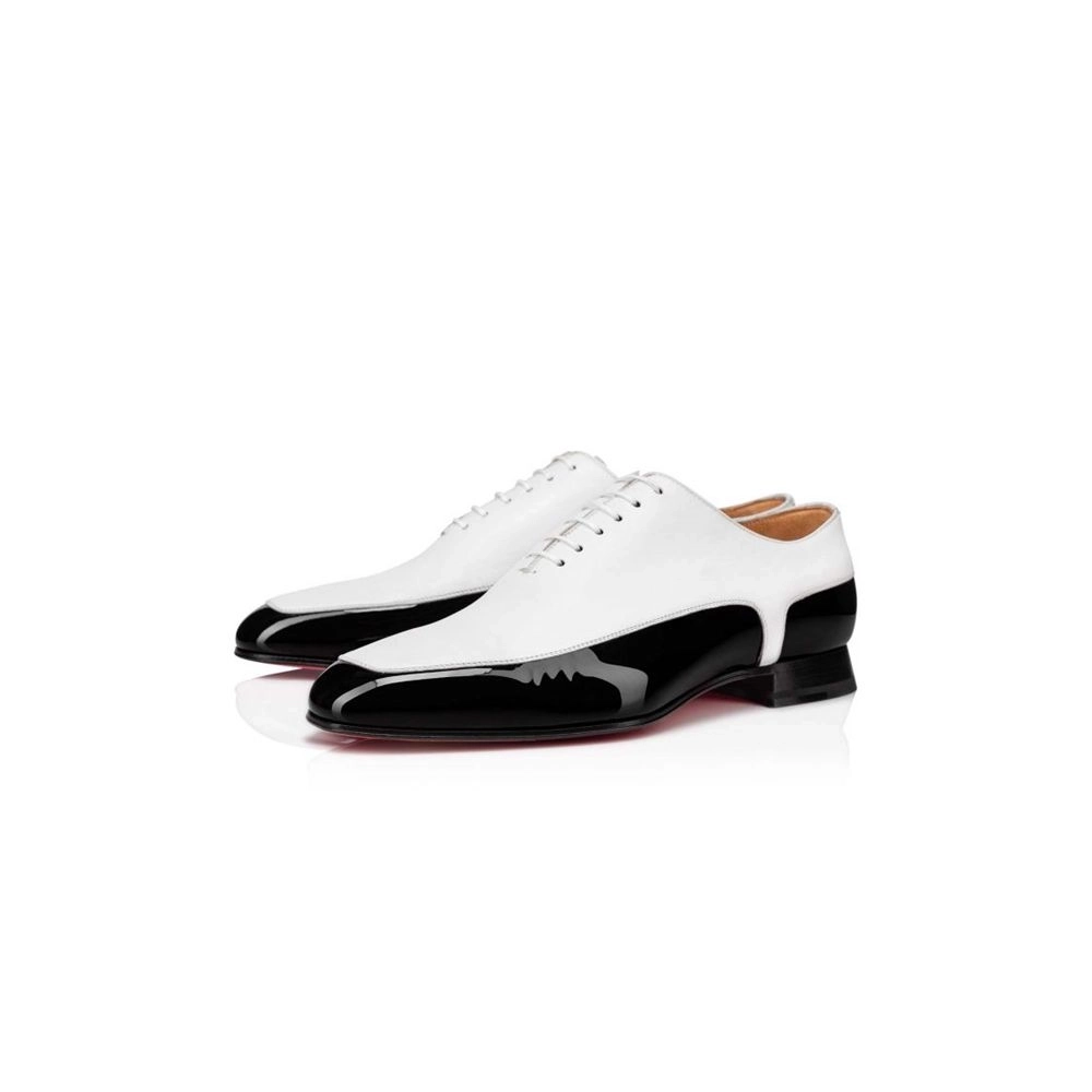 cheap Christian Louboutin Oxford Off and Gen Black white Patent sale