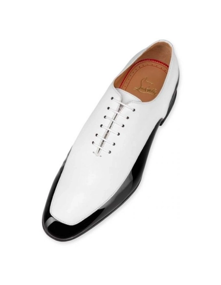 cheap Christian Louboutin Oxford Off and Gen Black white Patent sale