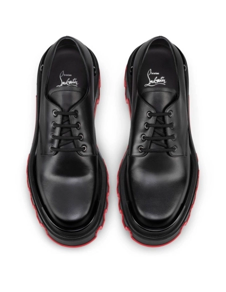 Cheap Christian Louboutin Trott Dune Derbies Calf Leather Black Sale Online