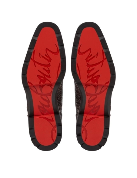 Replica Christian Louboutin Davisol Derbies Grained Calf Leather Corteccia