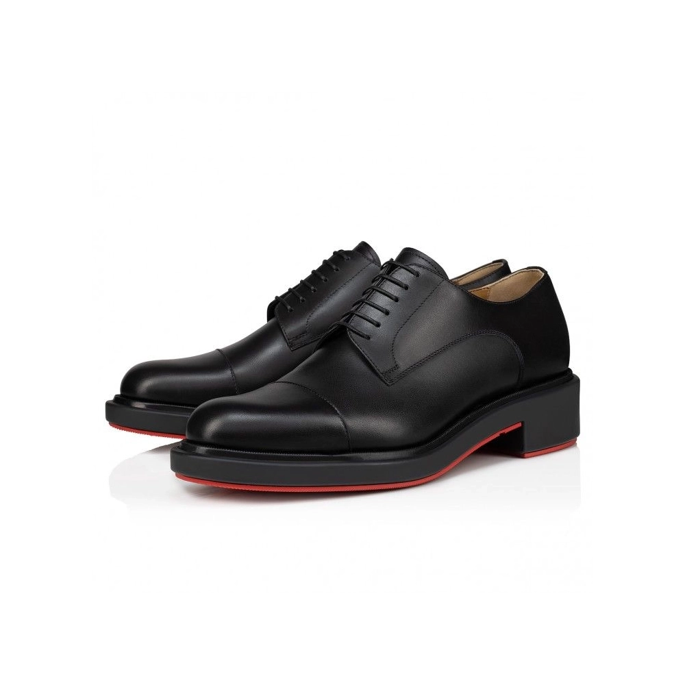 Knockoff Christian Louboutin Urbino Derbies Calf Leather Black, Replica Christian Louboutin Shoes