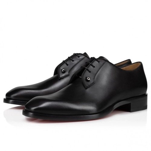 Fake Christian Louboutin Chambeliss Derbies Calf Leather Black, Replica Christian Louboutin Shoes