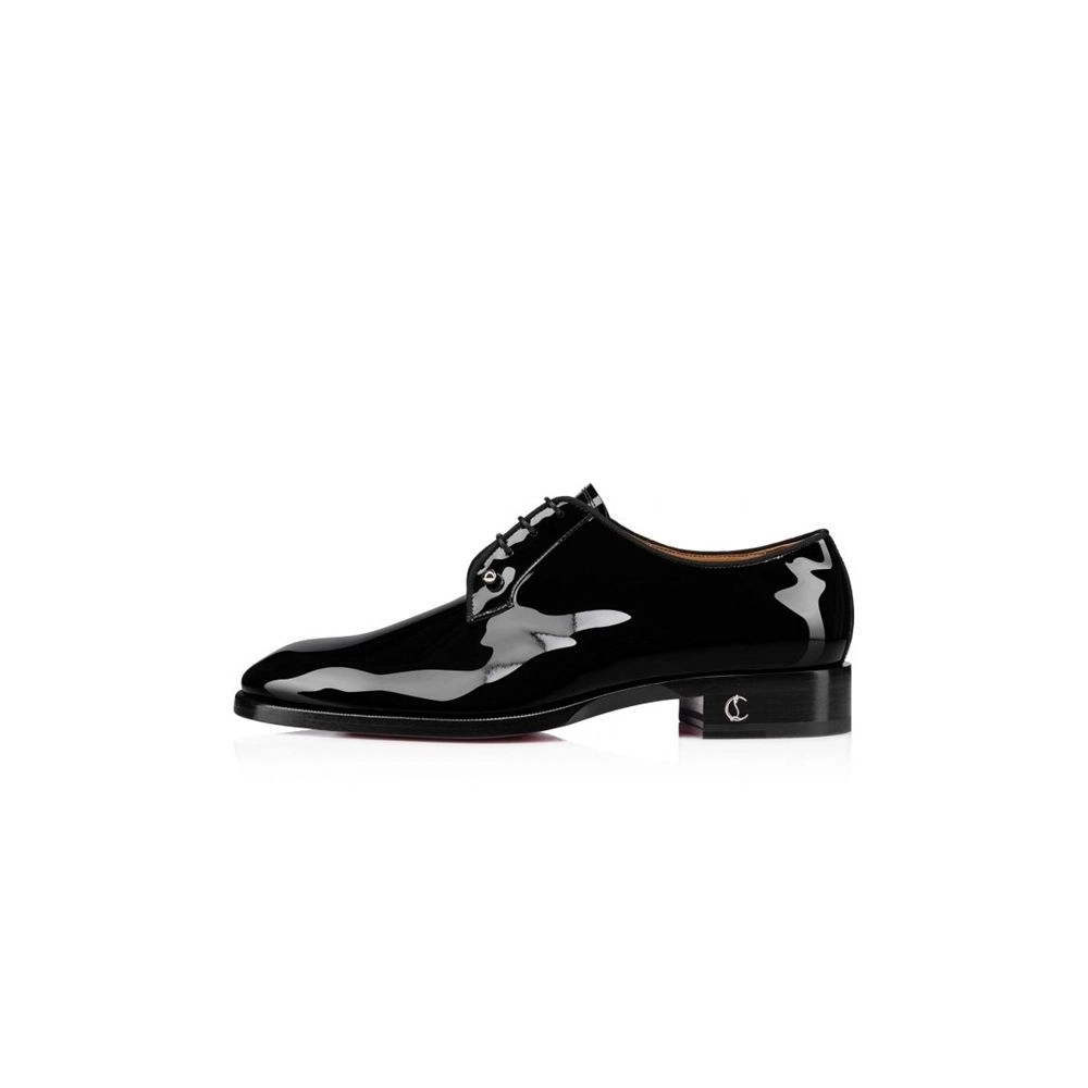 cheap Christian Louboutin Derby Chambeliss Flat Black Patent Calf sale