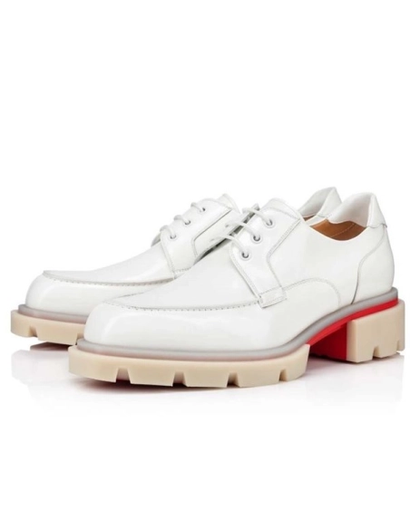 cheap Christian Louboutin Derby Our Georges L Bianco Calf sale