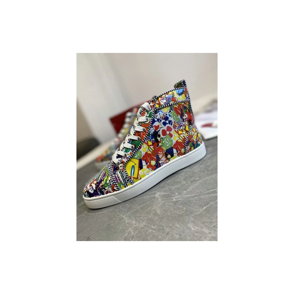 Christian Louboutin Louis Orlato High-top Sneakers Leather Graffiti Imagery Multicolor Outlet Online