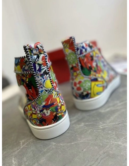 Christian Louboutin Louis Orlato High-top Sneakers Leather Graffiti Imagery Multicolor Outlet Online