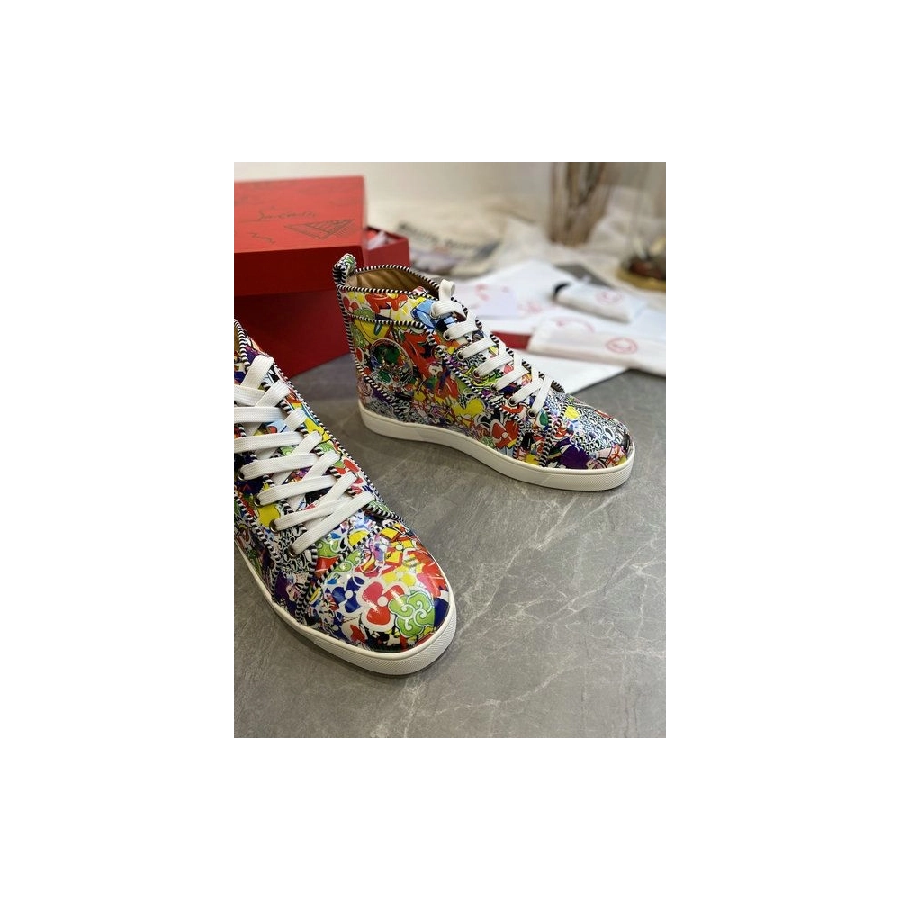 Christian Louboutin Louis Orlato High-top Sneakers Leather Graffiti Imagery Multicolor Outlet Online