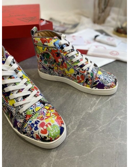 Christian Louboutin Louis Orlato High-top Sneakers Leather Graffiti Imagery Multicolor Outlet Online