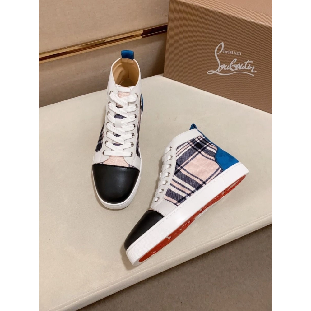 Fake Christian Louboutin Louis Orlato High-Top Sneakers Multicolor, Replica Christian Louboutin Shoes