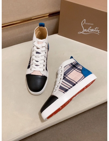 Fake Christian Louboutin Louis Orlato High-Top Sneakers Multicolor, Replica Christian Louboutin Shoes