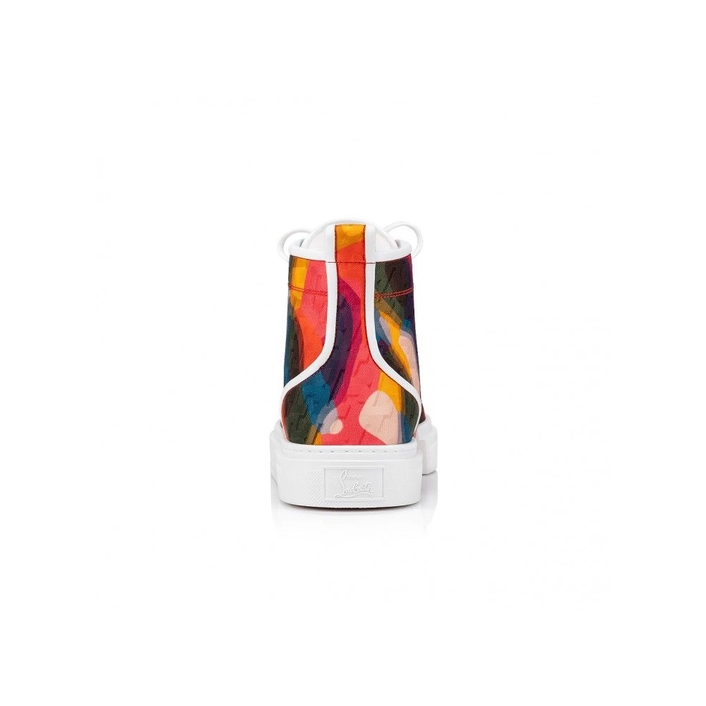 Discount Christian Louboutin Adolon High-Top Sneakers Nylon Cl Varsity Illusion And Nappa Leather Multicolor Outlet