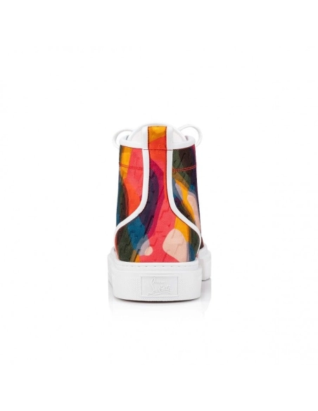 Discount Christian Louboutin Adolon High-Top Sneakers Nylon Cl Varsity Illusion And Nappa Leather Multicolor Outlet
